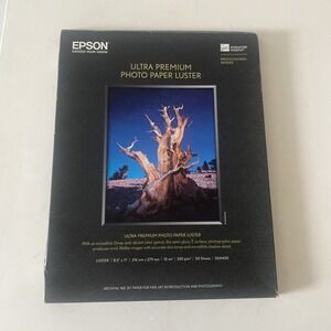 21 of 50 Sheets EPSON Ultra Premium Photo Paper Luster 8.5"11 10mil 240g/m READ